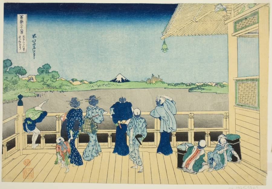「富嶽三十六景」系列當中的「五百らかん寺さざゐど」（五百羅漢寺）
